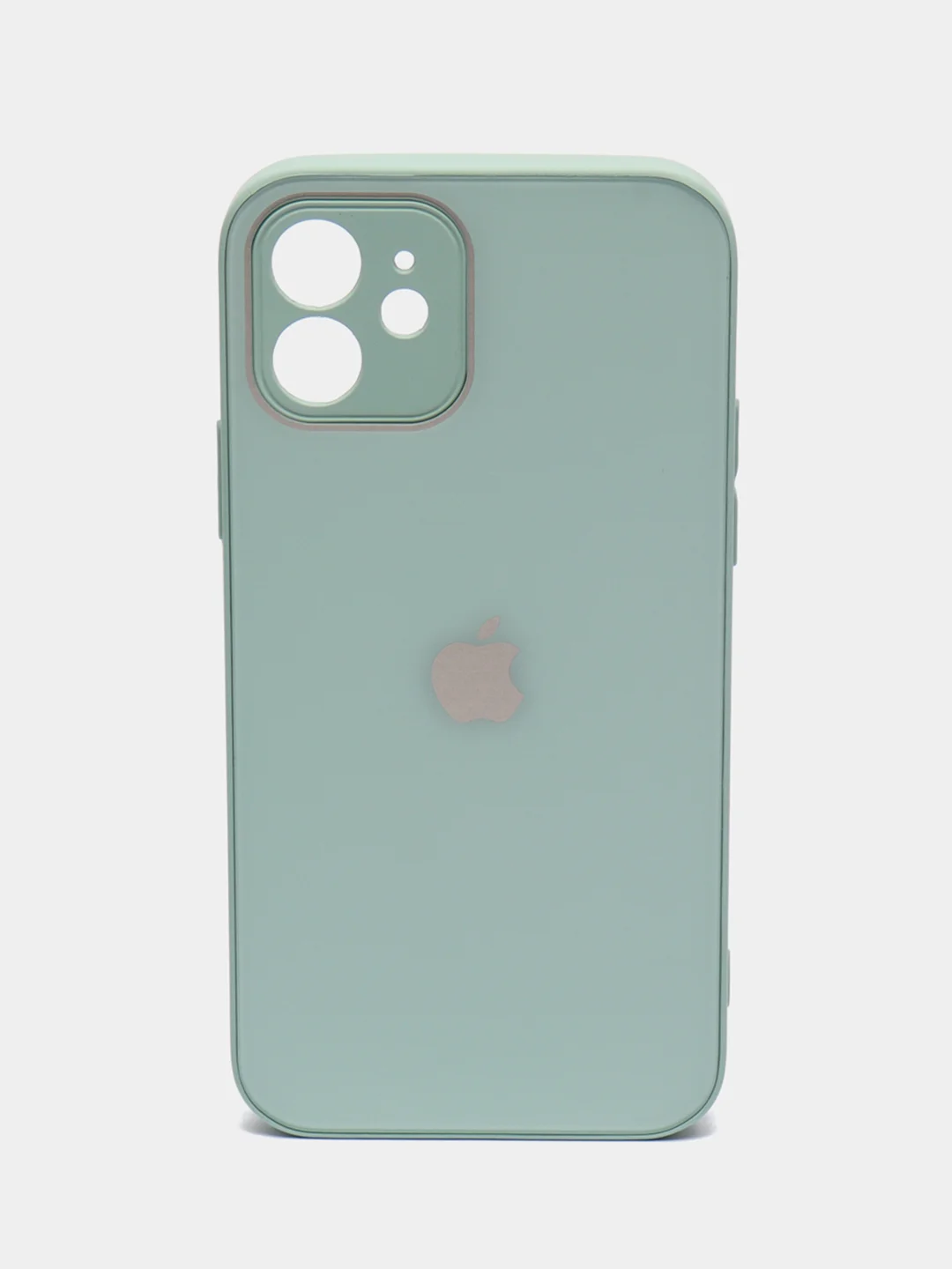 Мятный чехол силиконовый для iPhone 7/8/7 Plus/11/12/13 Pro Max/12 Pro, со стеклянной панелью