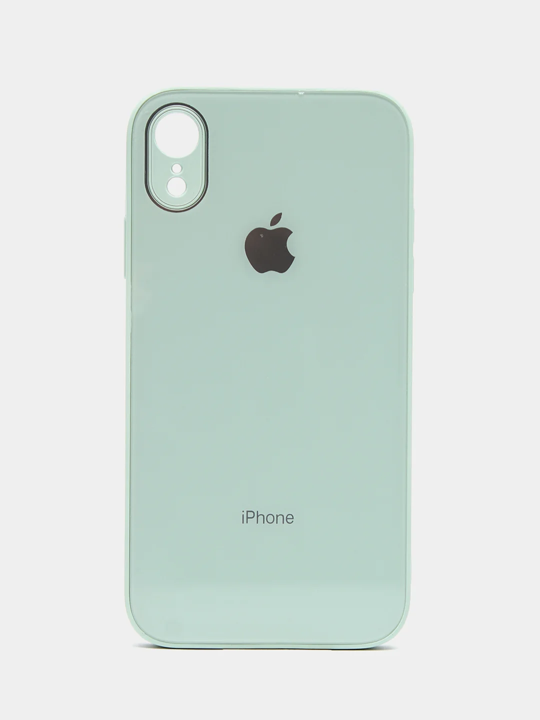 Мятный чехол силиконовый для iPhone 7/8/7 Plus/11/12/13 Pro Max/12 Pro, со стеклянной панелью