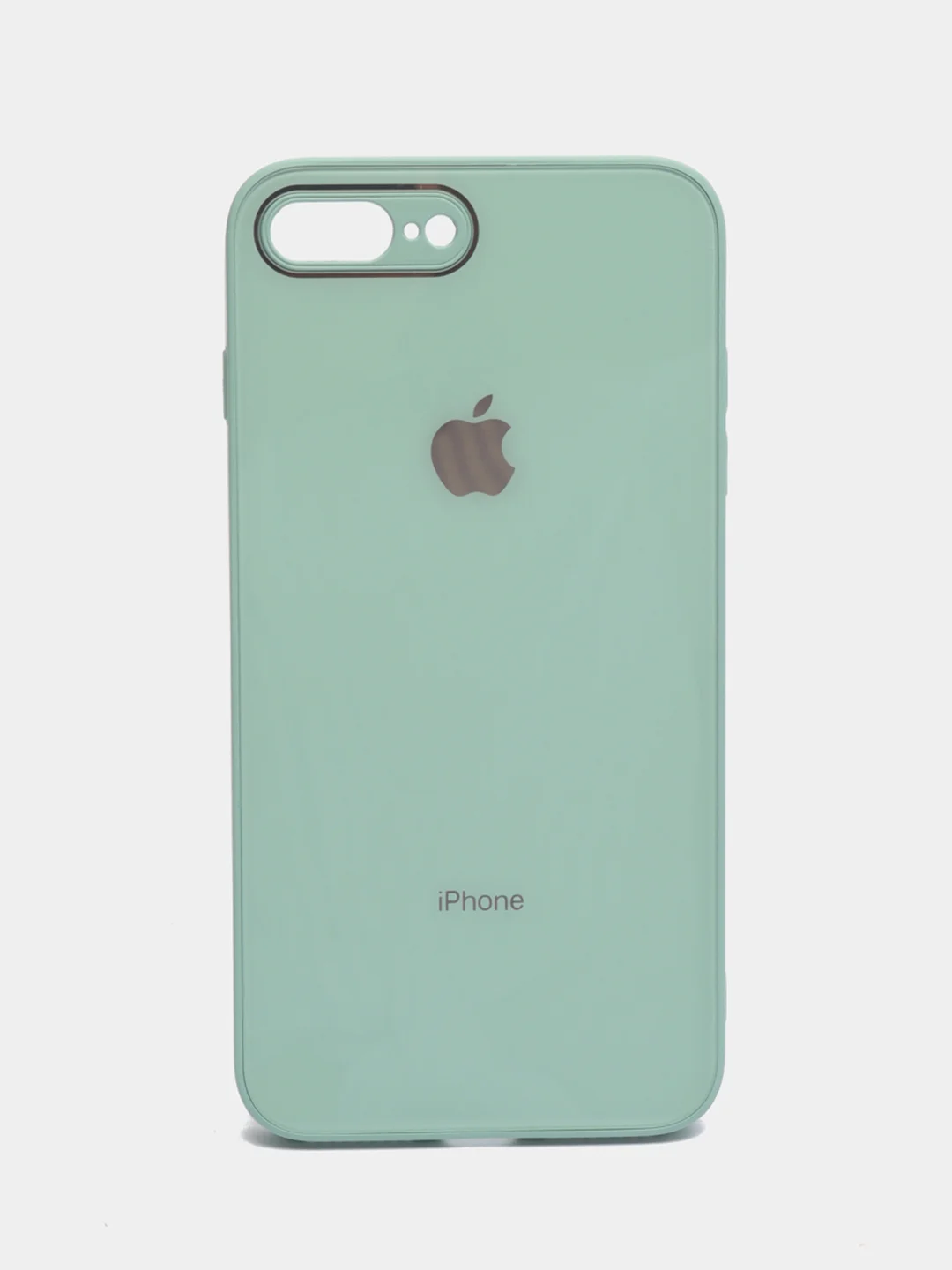 Мятный чехол силиконовый для iPhone 7/8/7 Plus/11/12/13 Pro Max/12 Pro, со стеклянной панелью