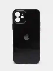 Черный чехол силиконовый для iPhone 7/8/7 Plus/11/12/13 Pro Max/12 Pro, со стеклянной панелью