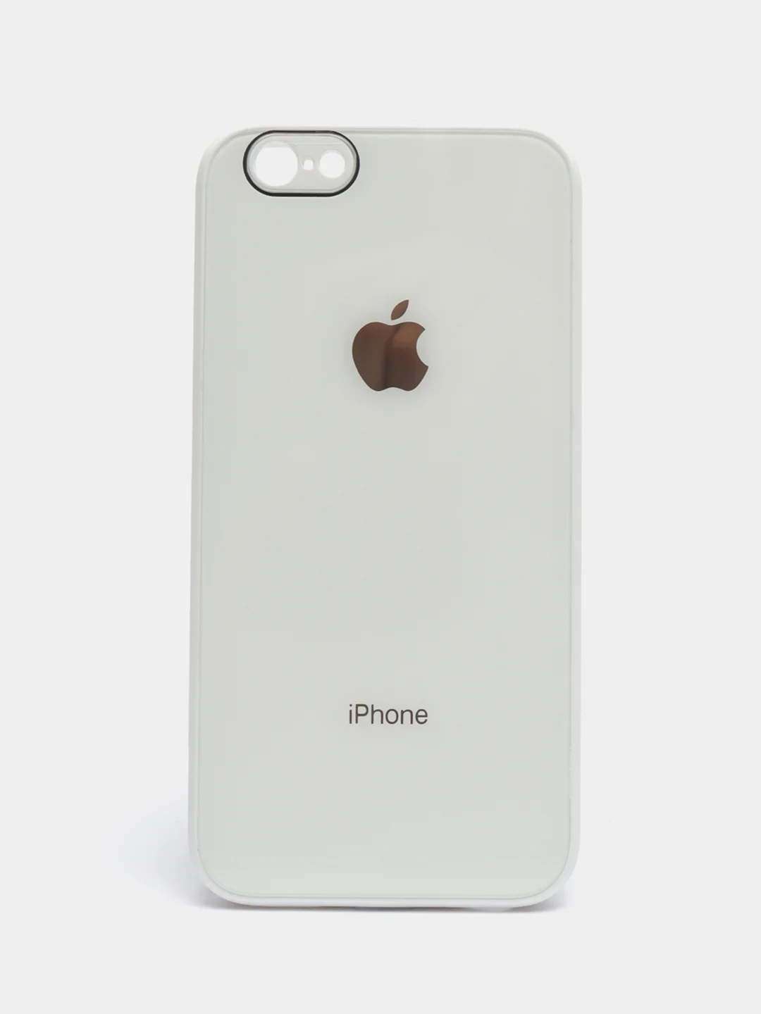 Белый чехол силиконовый для iPhone 7/8/7 Plus/11/12/13 Pro Max/12 Pro, со стеклянной панелью