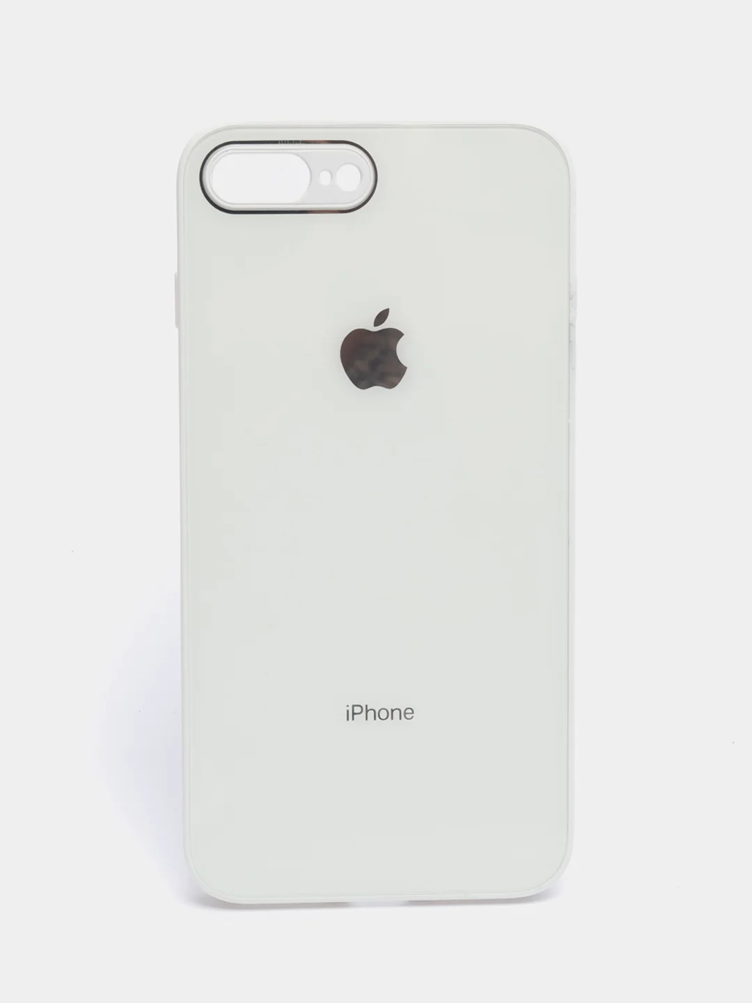 Белый чехол силиконовый для iPhone 7/8/7 Plus/11/12/13 Pro Max/12 Pro, со стеклянной панелью