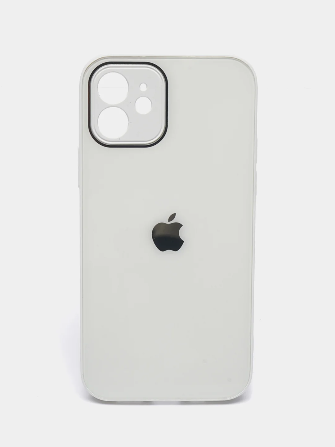 Белый чехол силиконовый для iPhone 7/8/7 Plus/11/12/13 Pro Max/12 Pro, со стеклянной панелью