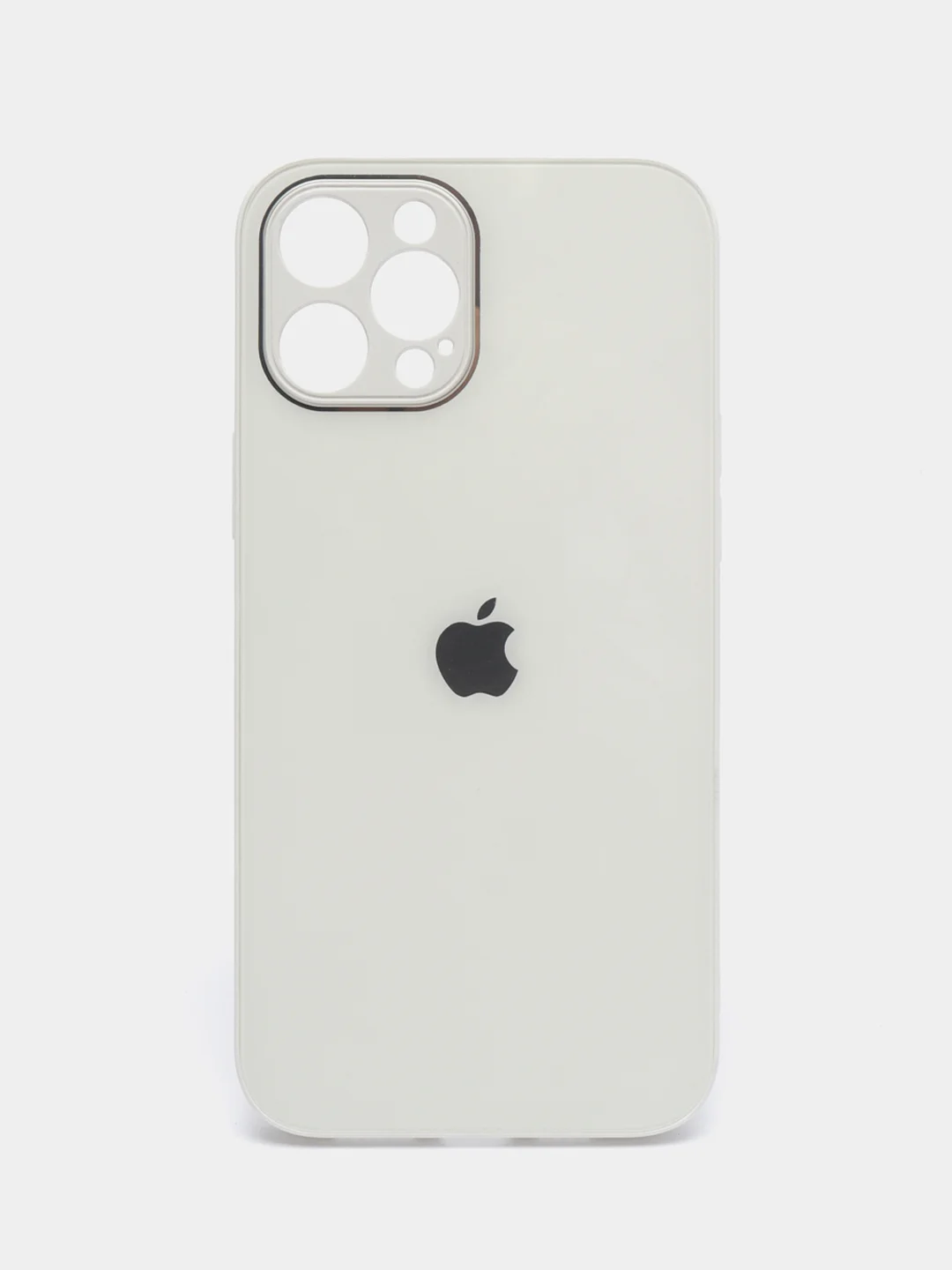 Белый чехол силиконовый для iPhone 7/8/7 Plus/11/12/13 Pro Max/12 Pro, со стеклянной панелью