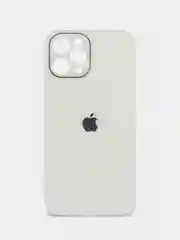 Белый чехол силиконовый для iPhone 7/8/7 Plus/11/12/13 Pro Max/12 Pro, со стеклянной панелью