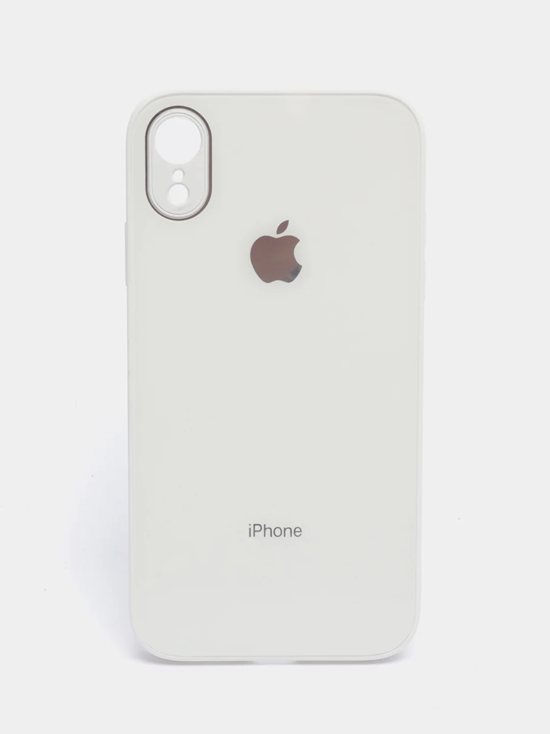 Белый чехол силиконовый для iPhone 7/8/7 Plus/11/12/13 Pro Max/12 Pro, со стеклянной панелью
