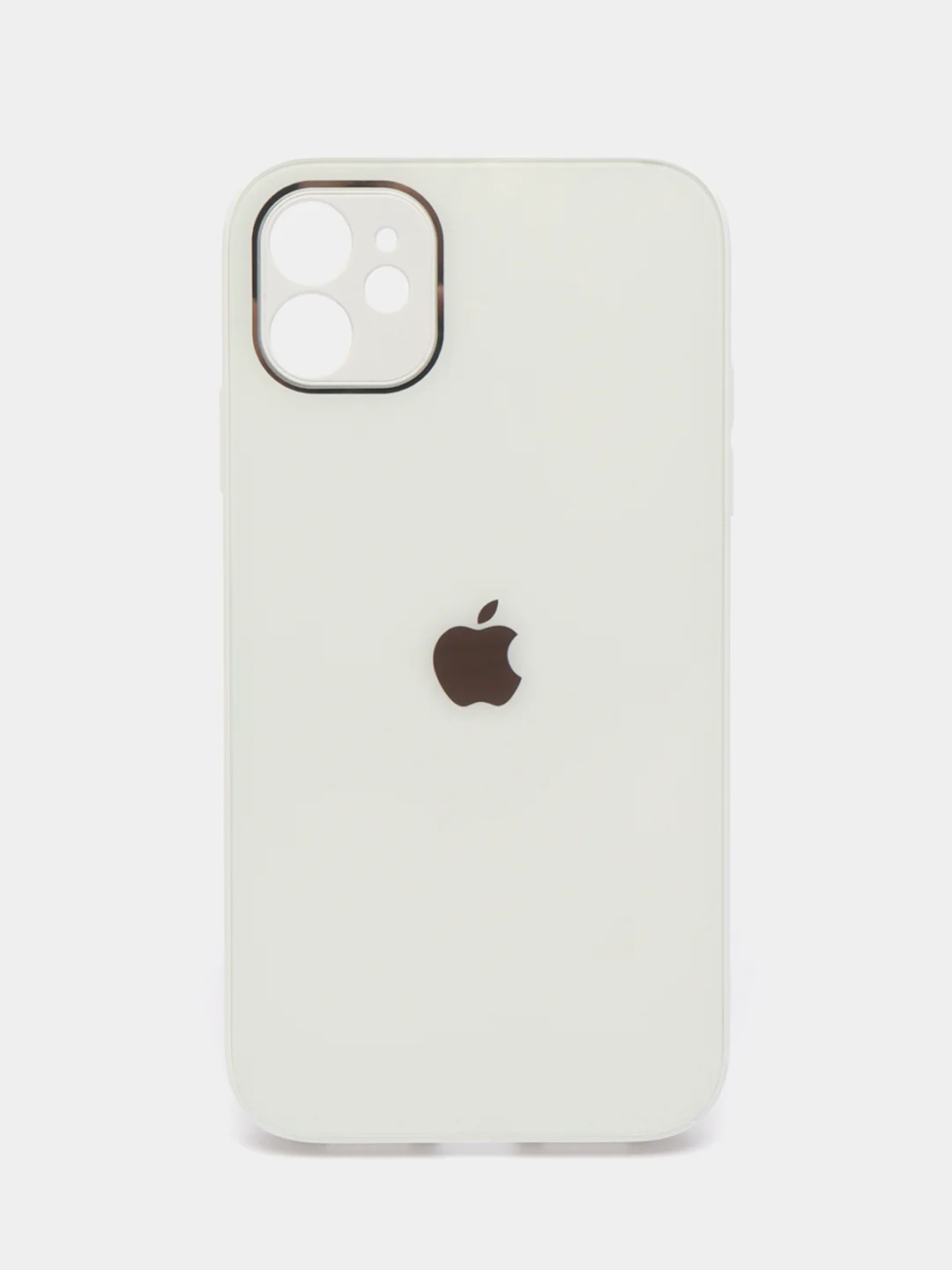 Белый чехол силиконовый для iPhone 7/8/7 Plus/11/12/13 Pro Max/12 Pro, со стеклянной панелью