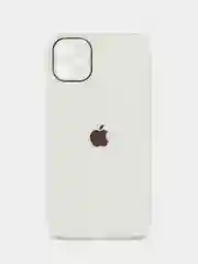 Белый чехол силиконовый для iPhone 7/8/7 Plus/11/12/13 Pro Max/12 Pro, со стеклянной панелью