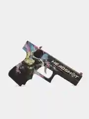 Черный деревянный пистолет Headshot Хэдшот, резинкострел