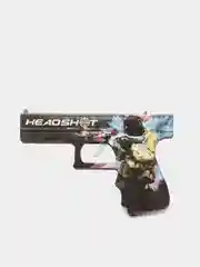 Черный деревянный пистолет Headshot Хэдшот, резинкострел