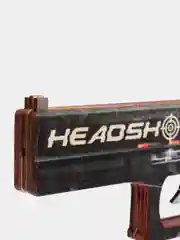 Черный деревянный пистолет Headshot Хэдшот, резинкострел