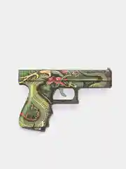 Зеленый деревянный пистолет Headshot Хэдшот, резинкострел