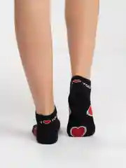 Черный носки женские короткие сердечки