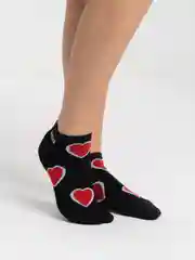 Черный носки женские короткие сердечки