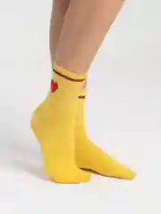 Желтый носки женские высокие, цветные