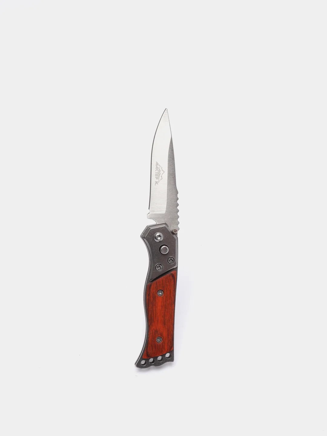 Коралловый нож складной, автоматический, деревянная ручка, клинок 6,2 см