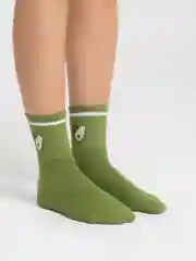 Зеленый носки женские высокие, цветные