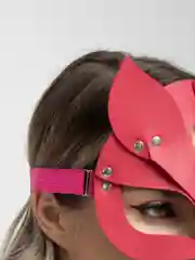 Бордовый маска кошки кожаная, маскарадная, для ролевых игр, БДСМ