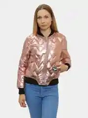 Розовый куртка женская короткая демисезонная бомбер для автоледи