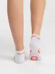 Белый носки женские короткие сердечки