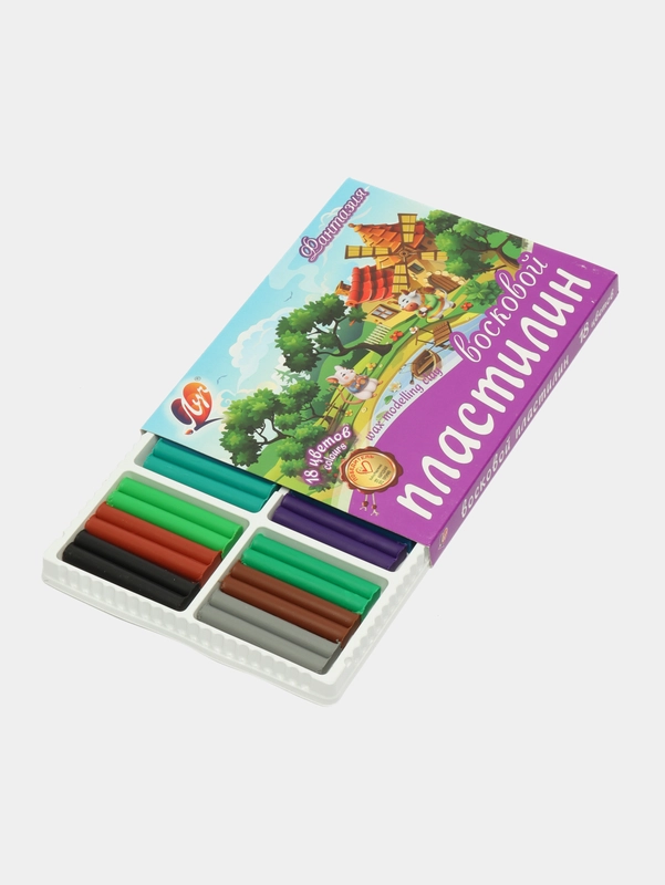 Пластилин восковой "Фантазия", 18 цветов