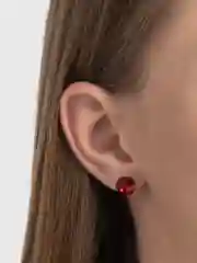 Красный серьги-гвоздики круглые