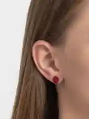 Красный серьги - гвоздики овальные