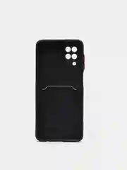 Угольный чехол Samsung Galaxy A12 / M12, силиконовый, с карманом для карты
