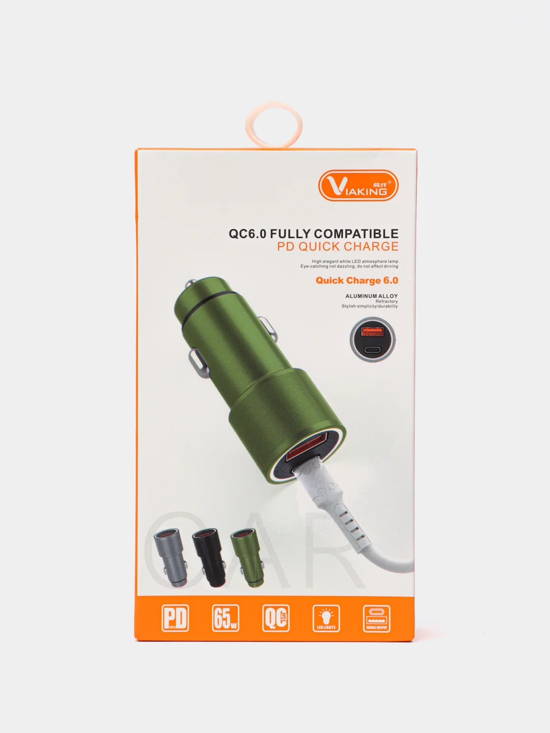 Автомобильное зарядное устройство Viaking type c, 65w, Quick Charge 6.0