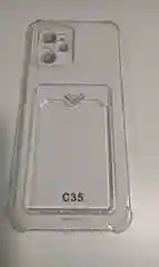 Прозрачный чехол для Realme C35 с бархатом внутри и защита камеры