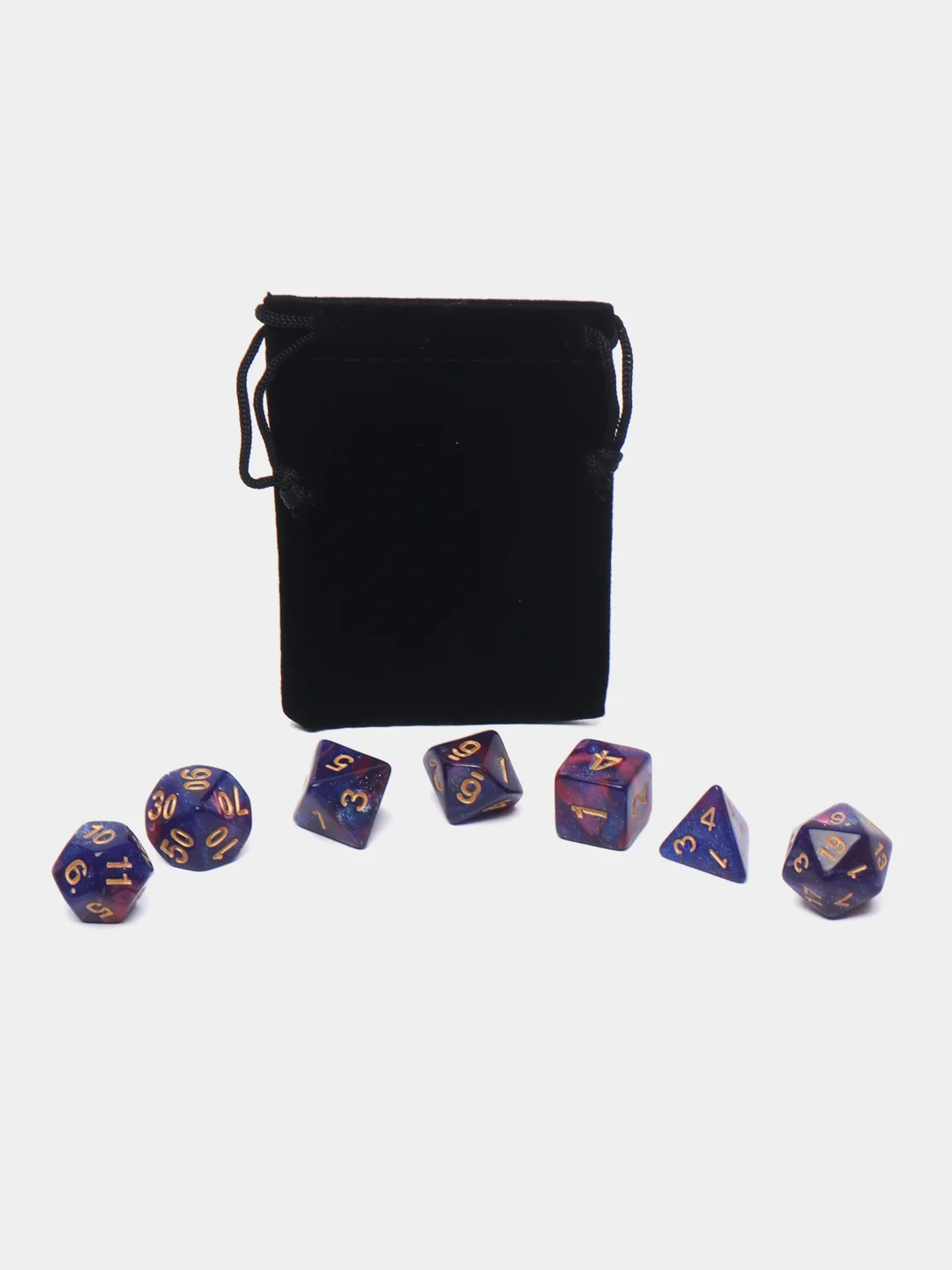Красный дайсы-кубики "Галактика" для Dungeons and Dragons (ДнД), 7 штук