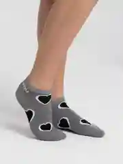 Серый носки женские короткие сердечки