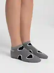 Серый носки женские короткие сердечки
