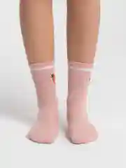 Розовый носки женские высокие, цветные
