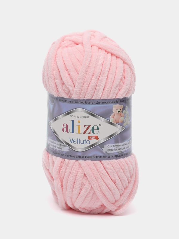 Пряжа плюшевая Alize Velluto, 100% микрополиэстер, 100 г, 68 м