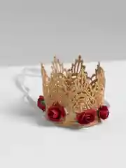 Бордовый повязка для детей "Корона с цветами"