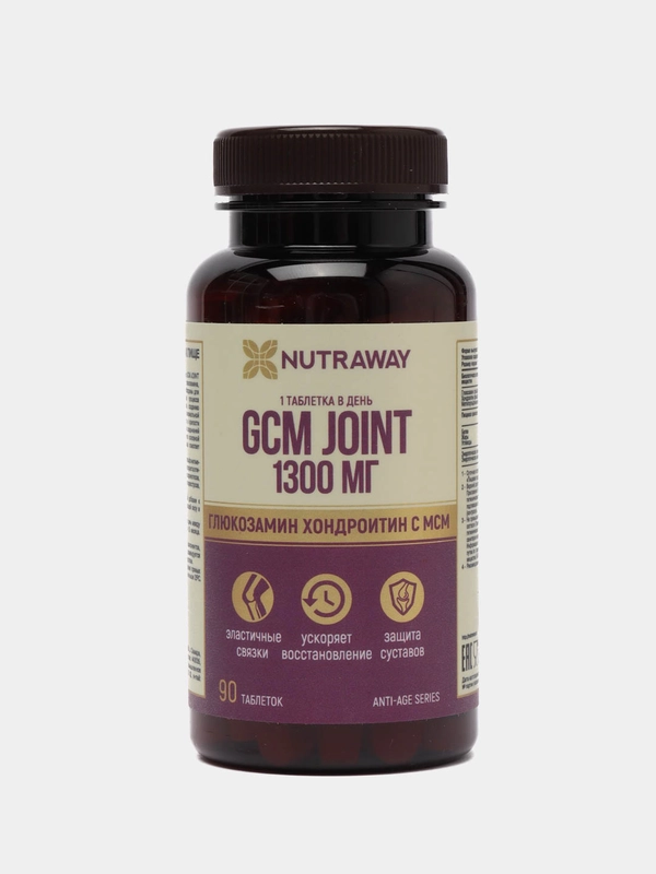 БАД к пище Nutraway GCM JOINT, глюкозамин хондроитин с МСМ, 90 таблеток