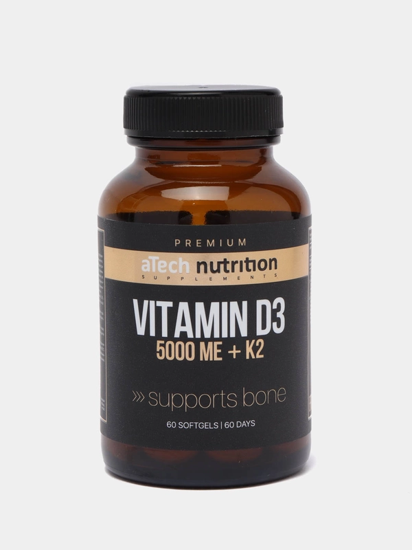 БАД к пище aTech Nutrition Premium Витамин Д3+К2, 5000 МЕ, 60 капсул