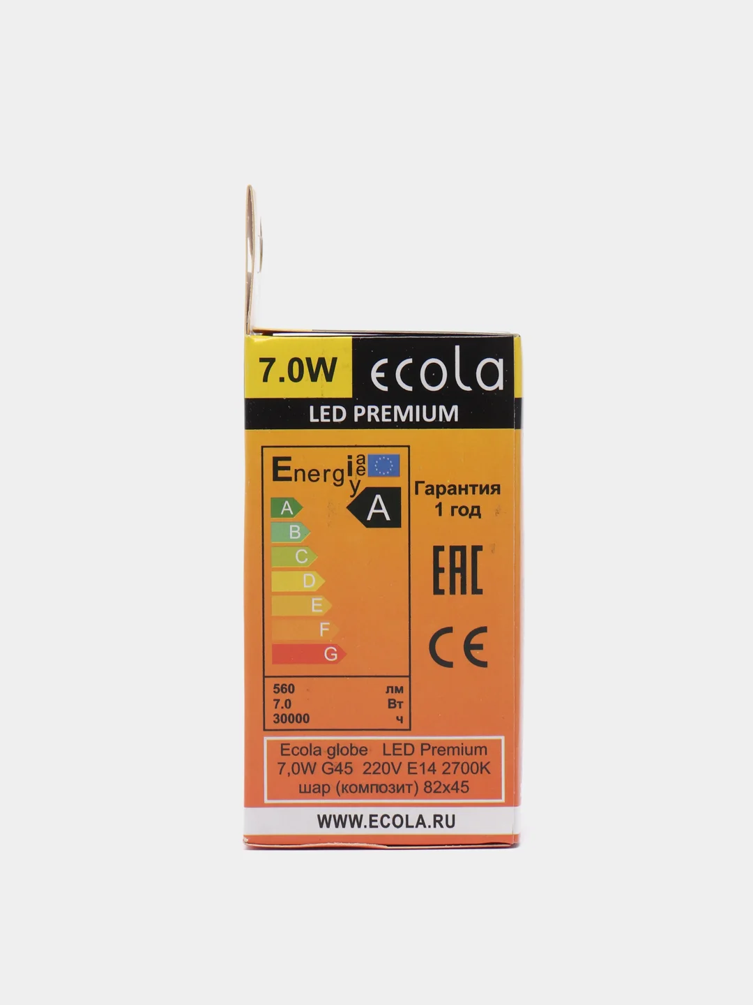 Лампа светодиодная Ecola (0% коэф. пульсации) 7W 220V E14 Шар 2700К (теплый)