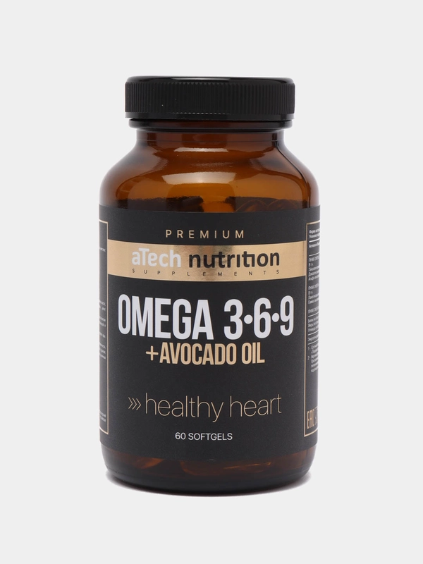 БАД к пище aTech Nutrition Premium Омега 3-6-9, с маслом авокадо, 60 капсул