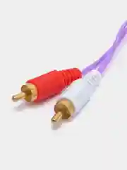 Фиолетовый аудио кабель аукс на тюльпаны 3.5 на 2RCA, 1.5 метра