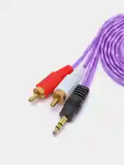 Фиолетовый аудио кабель аукс на тюльпаны 3.5 на 2RCA, 1.5 метра