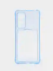 Голубой чехол противоударный Xiaomi 12 / 12X / 12S, Сяоми 12, 12X, 12С прозрачный с карманом для карты