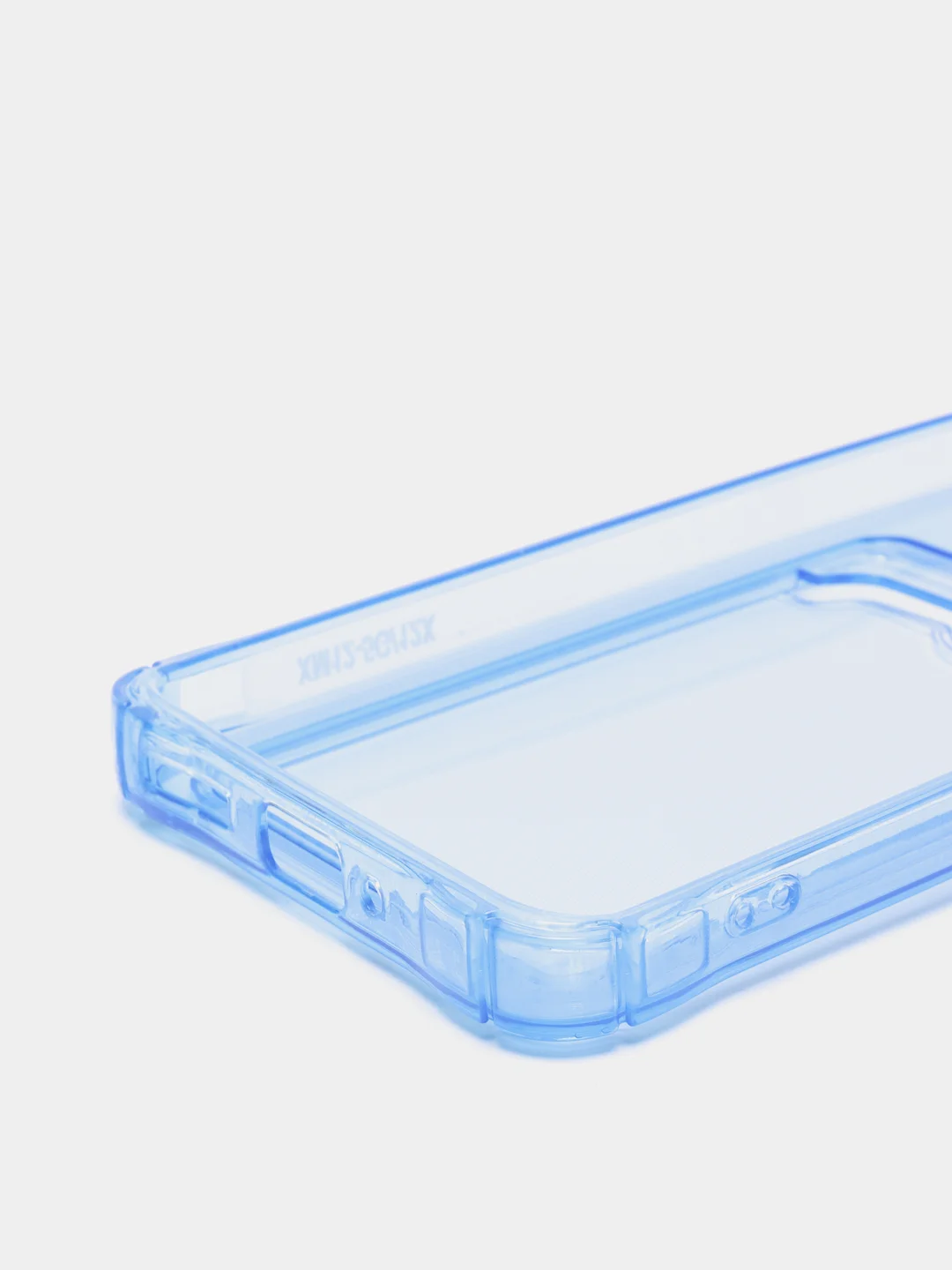 Голубой чехол противоударный Xiaomi 12 / 12X / 12S, Сяоми 12, 12X, 12С прозрачный с карманом для карты