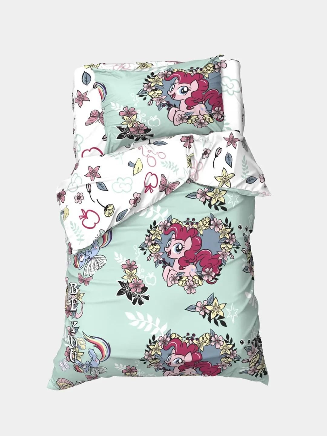 Коралловый комплект постельного белья, подростковое, 1.5-спальный, хлопок, бязь/поплин