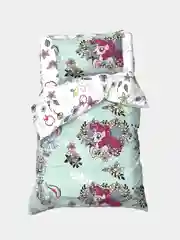 Коралловый комплект постельного белья, подростковое, 1.5-спальный, хлопок, бязь/поплин