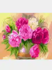 Розовый алмазная мозаика, 35 х 25