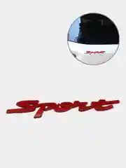 Красный металлическая наклейка на автомобиль "Sport"
