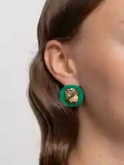 Индиго серьги-гвоздики геометрические, зеленые