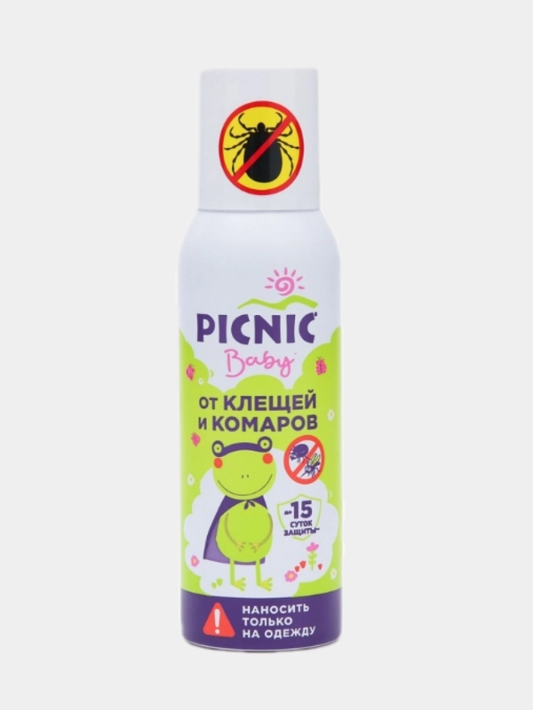 Спрей аэрозоль от комаров и клещей Picnic Baby, 125 мл
